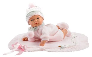 Itkevä nukke Joelle 38 cm vaaleanpunaisella peitolla hinta ja tiedot | Tyttöjen lelut | hobbyhall.fi