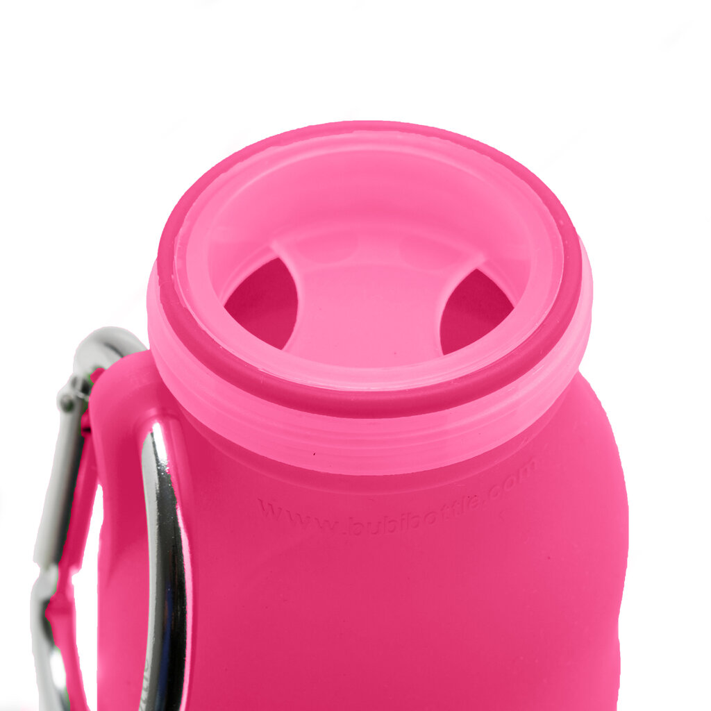 Bübi 414 ml, pinkin värinen rullattava silikonista valmistettu pullo hinta ja tiedot | Juomapullot | hobbyhall.fi