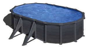 Gre Granada Soikean mallinen kehystetty uima-allas hiekkasuodattimella, 610 cm x 375 cm x 132 cm hinta ja tiedot | Uima-altaat | hobbyhall.fi
