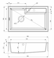 Deante graniitti keittiötiskiallas Deante Eridan ZQE N10B, Nero hinta ja tiedot | Keittiöaltaat | hobbyhall.fi