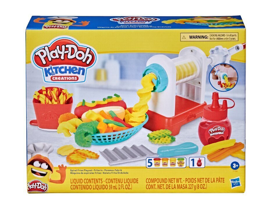 Muovailuvahasarja Play Doh Spiral Fries, F13205L0 hinta ja tiedot | Kehittävät lelut | hobbyhall.fi