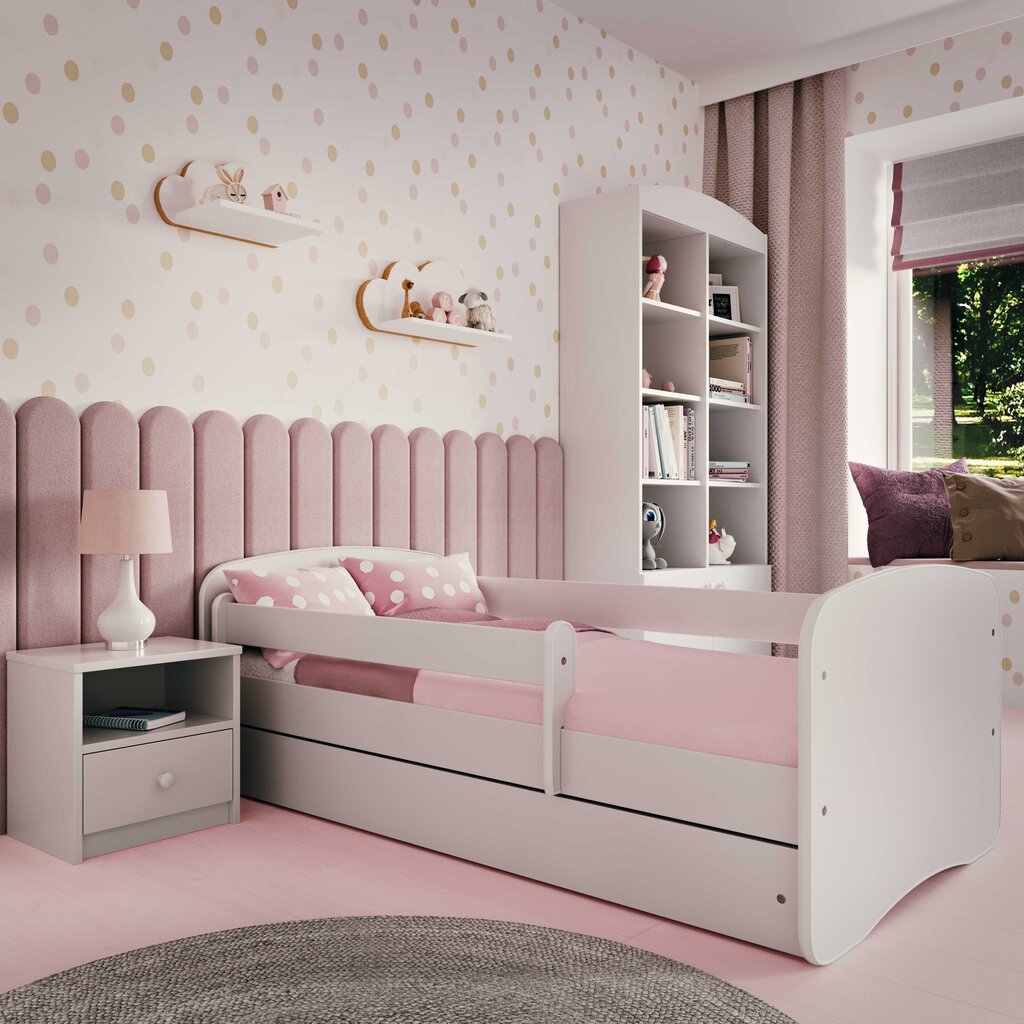 Kocot Kids Babydreams Lasten sänky säilytyslaatikolla 80x180 cm, valkoinen hinta ja tiedot | Lastensängyt | hobbyhall.fi