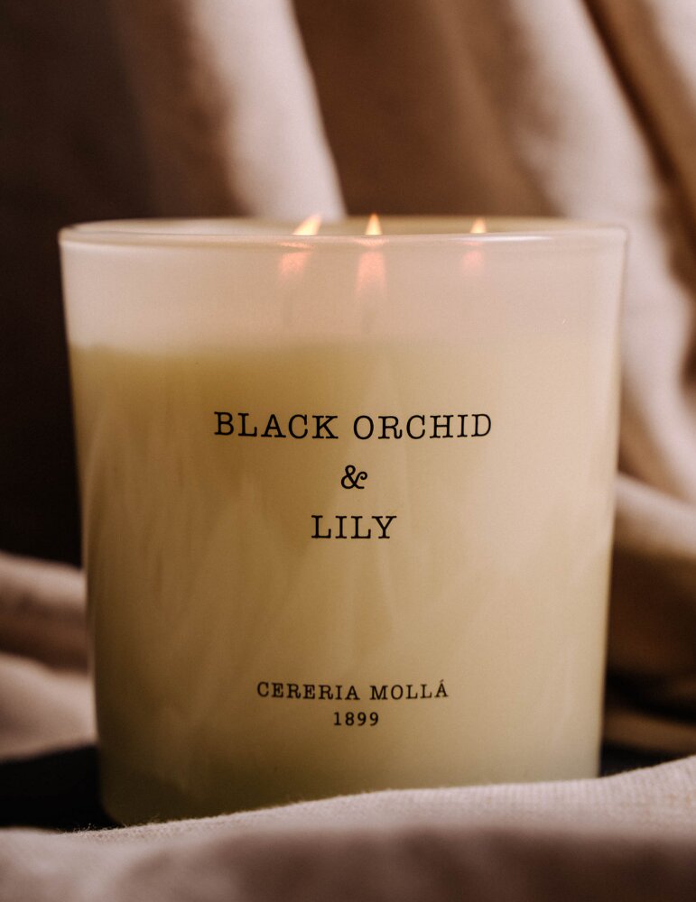 Tuoksukynttilä Cereria Molla Musta orkidea & Lilja, 600 g hinta ja tiedot | Kynttilät ja kynttilänjalat | hobbyhall.fi