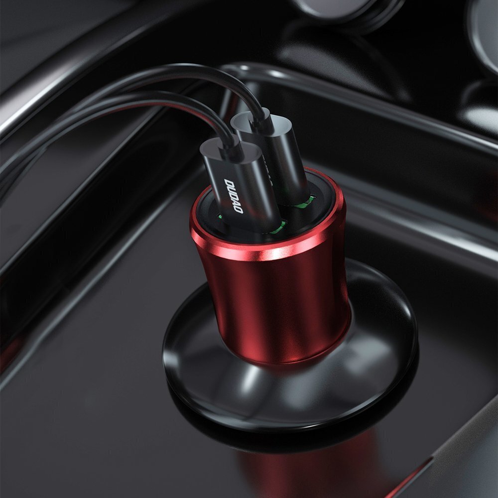 Laturi Dudao 3,4A Universal Smart autolaturi 2x USB, punainen hinta ja tiedot | Puhelimen laturit | hobbyhall.fi