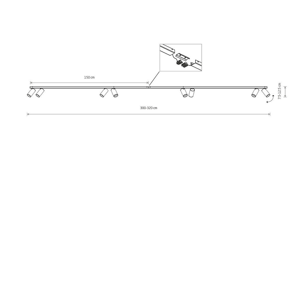 Kattovalaisin Nowodvorski Mono 2x150 7698, musta/kultainen hinta ja tiedot | Kattovalaisimet | hobbyhall.fi