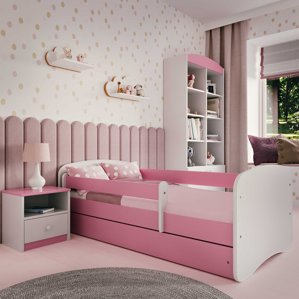 Kocot Kids Babydreams -lastensänky, 160 x 80 cm, vaaleanpunainen hinta ja tiedot | Lastensängyt | hobbyhall.fi