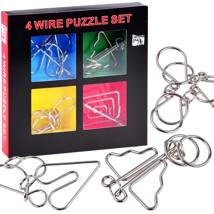 Metallipalapeli "4 Wire Puzzle Set" hinta ja tiedot | Lautapelit ja älypelit | hobbyhall.fi