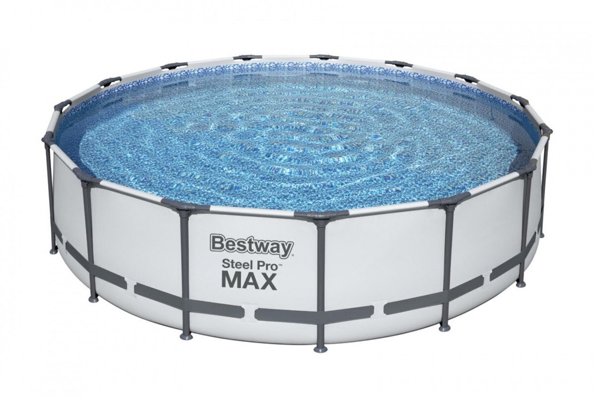 Bestway Steel Pro MAX -uima-allassetti, 457 x 122 cm, pyöreä, vaaleanharmaa hinta ja tiedot | Uima-altaat | hobbyhall.fi