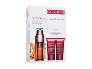 Double Serum setti Clarins: ikääntymistä estävä seerumi, 50 ml + päivävoide, 15 ml + yövoide, 15 ml hinta ja tiedot | Kasvoöljyt ja seerumit | hobbyhall.fi