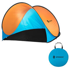 Rantateltta Springos POP-UP, 200 x 120 x 110 cm, oranssi/sininen hinta ja tiedot | Teltat | hobbyhall.fi