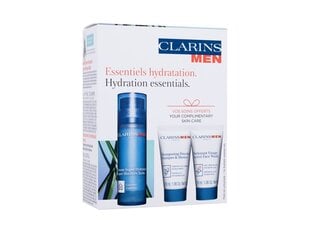 Clarins Essentiels kosteuttava kasvojen ihonhoitosetti miehille: kasvovoide, 50 ml + kasvojen pesu, 50 ml + shampoo, 30 ml + silmäseerumi, 0,9 ml hinta ja tiedot | Kasvoöljyt ja seerumit | hobbyhall.fi