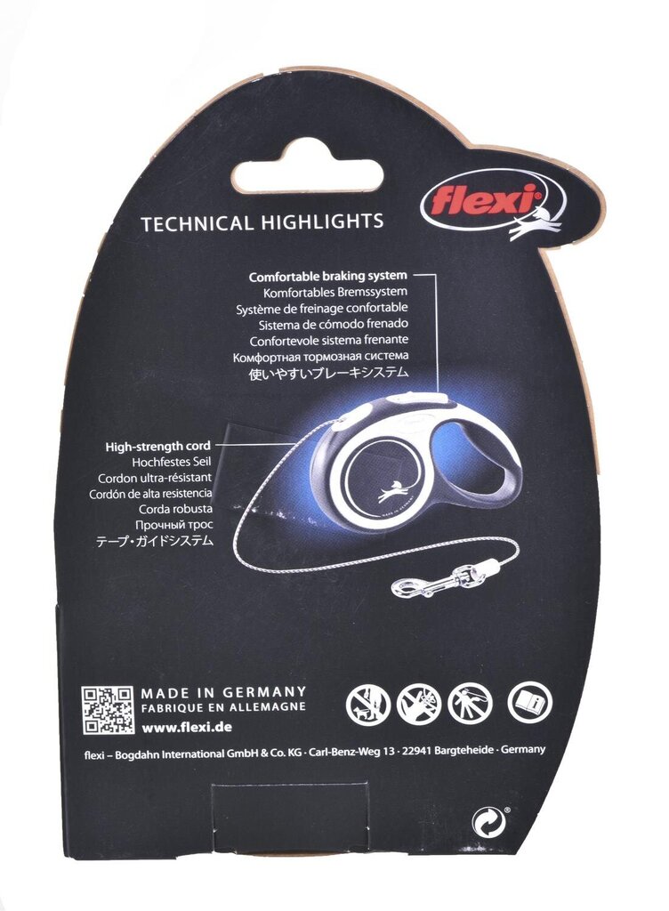 Flexi New Comfort, XS, 3 m, sininen hinta ja tiedot | Koiran talutushihnat | hobbyhall.fi