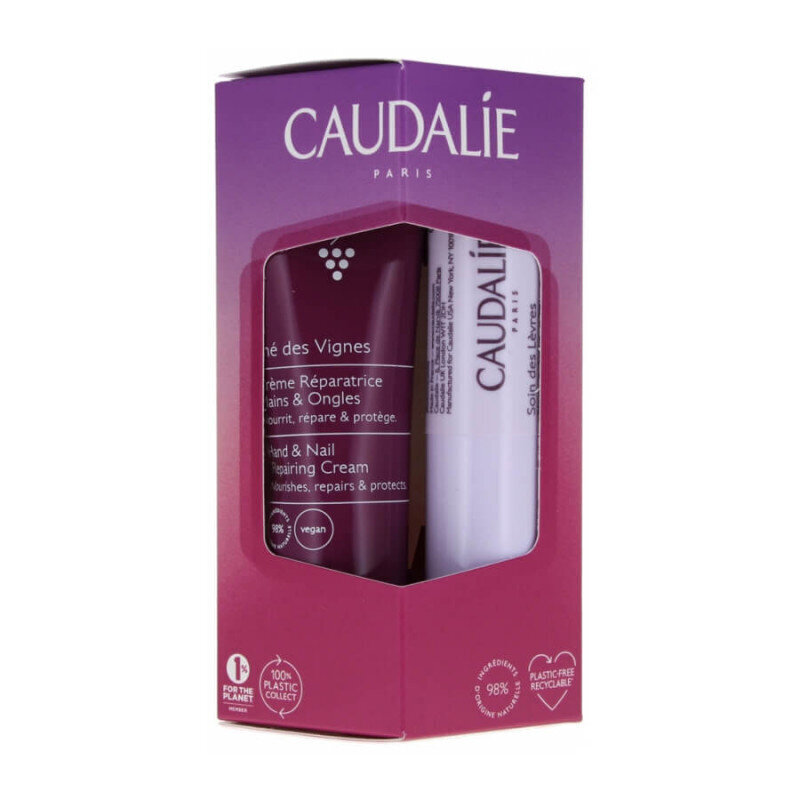 Käsien ja huulten hoitosetti Caudalie Duo: käsien ja kynsien voide 30 ml + huulirasva 4,5 g hinta ja tiedot | Vartalovoiteet ja -emulsiot | hobbyhall.fi