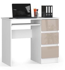 NORE A6 -kirjoituspöytä, laatikosto oikealla, valkoinen / beige hinta ja tiedot | Tietokonepöydät ja työpöydät | hobbyhall.fi