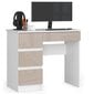 NORE A7 -työpöytä, vasen, valkoinen/beige hinta ja tiedot | Tietokonepöydät ja työpöydät | hobbyhall.fi