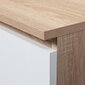 B16 Kulmapöytä, 124 cm, sonoma tammi/kiiltävä valkoinen hinta ja tiedot | Tietokonepöydät ja työpöydät | hobbyhall.fi
