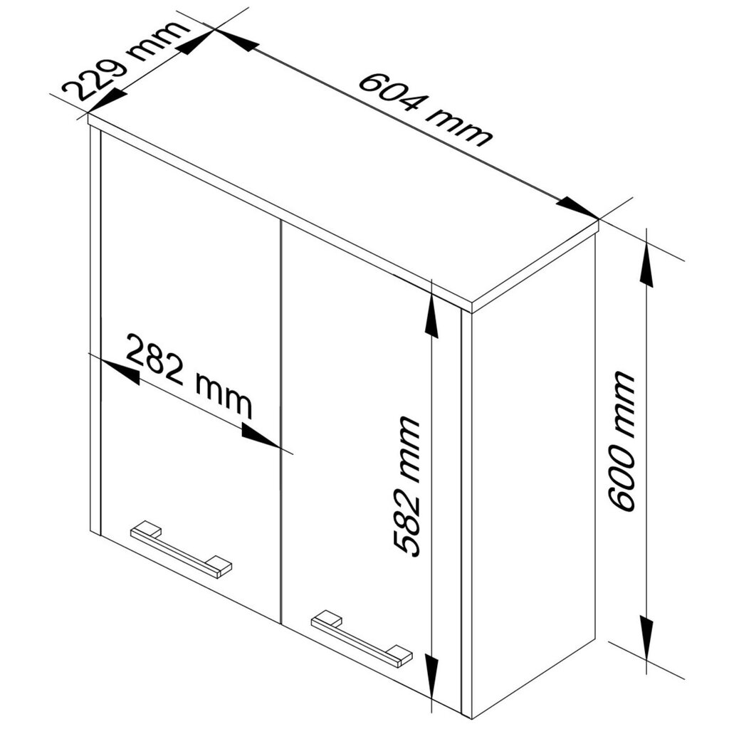 Kylpyhuonekaappi FIN 2D, vaaleanruskea hinta ja tiedot | Kylpyhuonekaapit | hobbyhall.fi