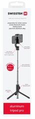 Swissten Bluetooth Selfie Stick Aluminum Tripod For Mobile Phones and GoPro With Remote Control hinta ja tiedot | Selfie-tikut ja -telineet | hobbyhall.fi