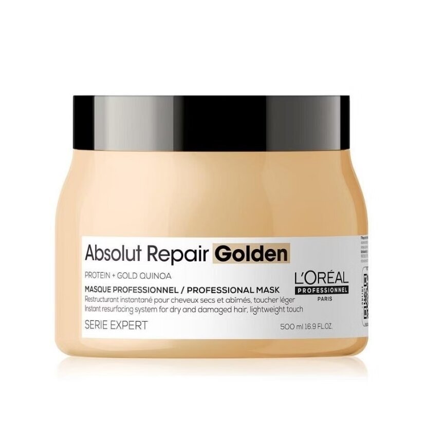 Kultainen hiuksia palauttava naamio L'Oreal Professionnel Absolut Repair Golden Mask 500ml hinta ja tiedot | Naamiot, öljyt ja seerumit | hobbyhall.fi