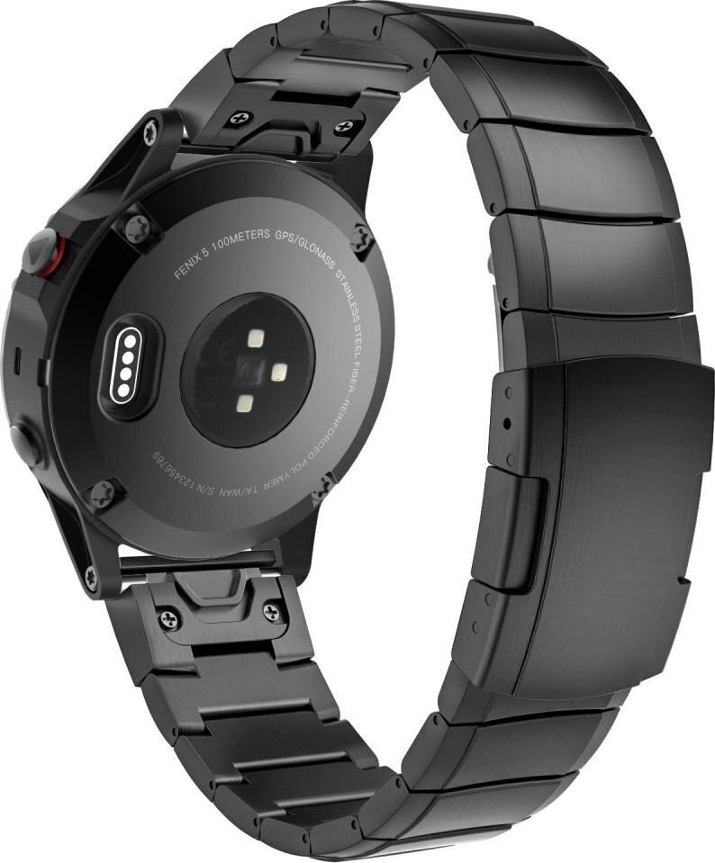 Tech Protect Steelband Garmin Fenix 3 / 5X / 3HR / 5X PLUS / 6X / 6X PRO / 7X (26mm), musa hinta ja tiedot | Älykellojen ja aktiivisuusrannekkeiden lisätarvikkeet | hobbyhall.fi