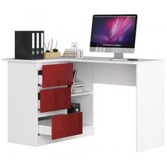 NORE B16, vasemman puolinen Työpöytä , valkoisen /punaisen värinen hinta ja tiedot | Tietokonepöydät ja työpöydät | hobbyhall.fi