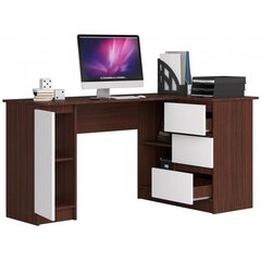 NORE B20 työpöytä, oikean puoleinen, tummanruskean /valkoisen värinen hinta ja tiedot | Tietokonepöydät ja työpöydät | hobbyhall.fi