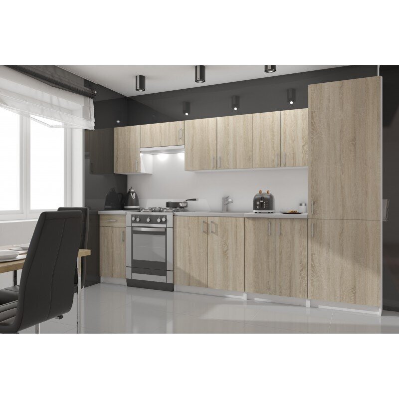 NORE Lima S60/205, korkea keittiön kaappi valkoisen/tammen värinen hinta ja tiedot | Keittiön kaapit | hobbyhall.fi