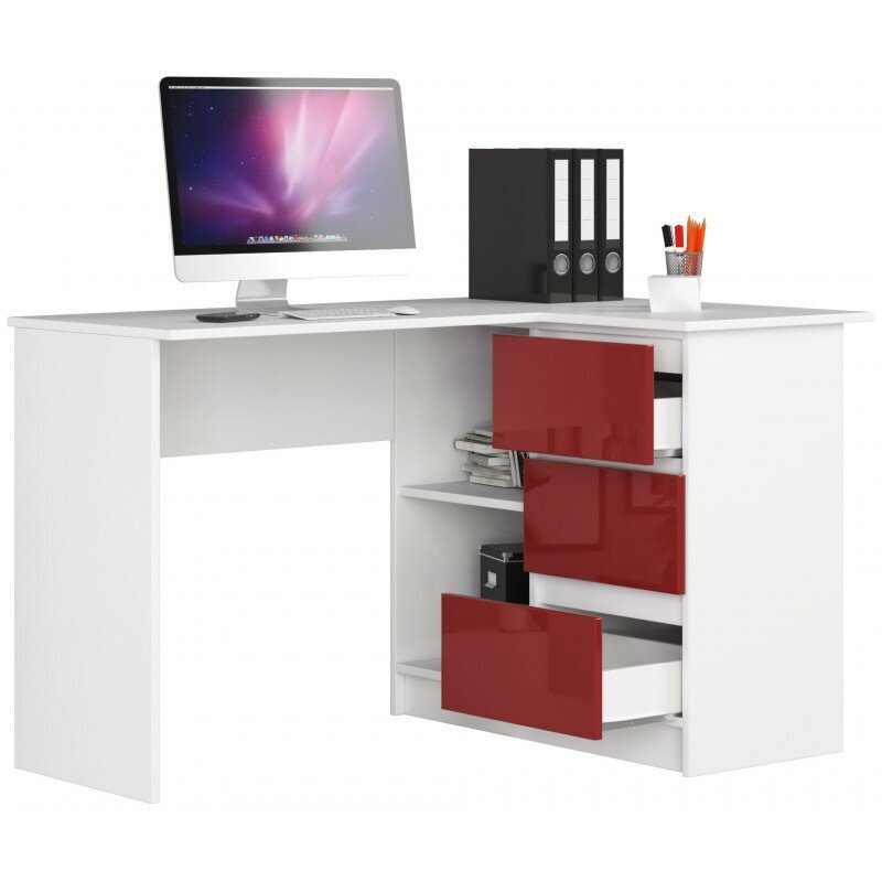 NORE CLP, työpöytä oikean puoleinen, valkoisen /punaisen värinen hinta ja tiedot | Tietokonepöydät ja työpöydät | hobbyhall.fi