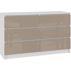 NORE K140, 6 laatikon lipasto, valkoisen/punaisen värinen hinta ja tiedot | Lipastot | hobbyhall.fi