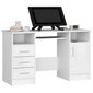 NORE Ana, 124 cm, valkoisen värinen kiinteä kirjoituspöytä hinta ja tiedot | Tietokonepöydät ja työpöydät | hobbyhall.fi