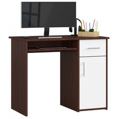 NORE A5 -kirjoituspöytä, tummanruskean / valkoisen värinen hinta ja tiedot | Tietokonepöydät ja työpöydät | hobbyhall.fi
