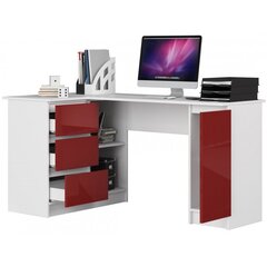 NORE B20, vasemman puoleinen, valkoisen /punaisen värinen työpöytä hinta ja tiedot | Tietokonepöydät ja työpöydät | hobbyhall.fi