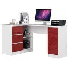 NORE B20, vasemman puoleinen, valkoisen /punaisen värinen työpöytä hinta ja tiedot | Tietokonepöydät ja työpöydät | hobbyhall.fi