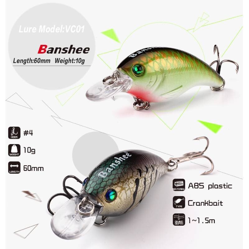 Vaappu Banshee Crankbait Bass 60mm 10g VC01 Red Back, kelluva hinta ja tiedot | Vieheet ja uistimet | hobbyhall.fi