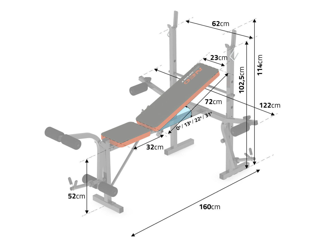 Harjoituspenkki Neo-Sport NS-201  hinta ja tiedot | Treenipenkit | hobbyhall.fi