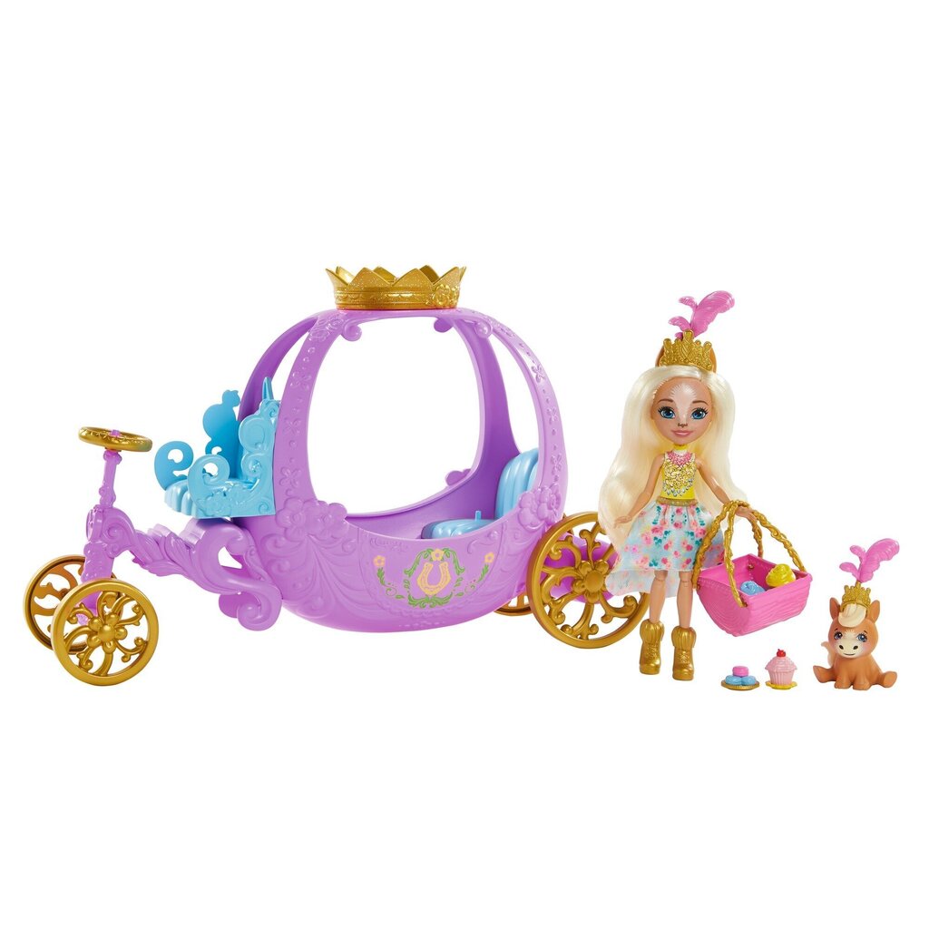 Nukke ja kärryt Royal Carriage Set Enchantimals, GYJ16 hinta ja tiedot | Tyttöjen lelut | hobbyhall.fi