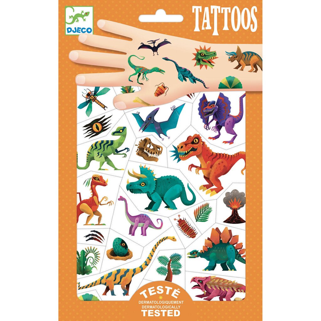 Tatuoinnit - Dinosaurukset (50+ tatuointeja), Djeco DJ09598 hinta ja tiedot | Tyttöjen lelut | hobbyhall.fi