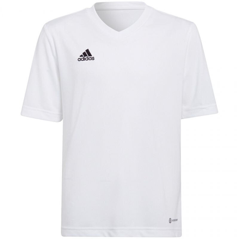 Lasten T-paita Adidas Entrada 22, valkoinen hinta ja tiedot | Jalkapallovaatteet ja -varusteet | hobbyhall.fi