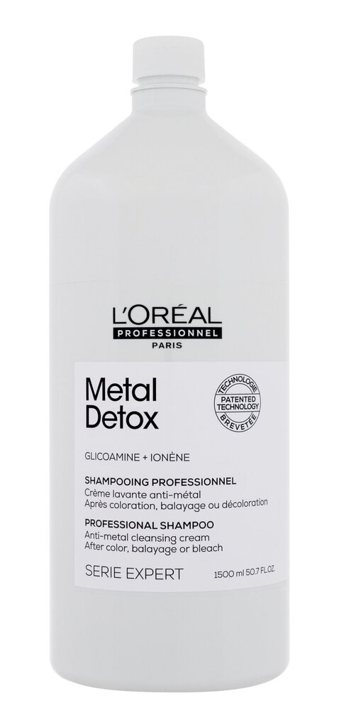 Shampoo, joka neutraloi ylimääräisen kuparimetallin hiuksissa L´Oréal Professionnel Metal Detox Anti-Metal Cleansing Cream Shampoo, 1500 ml hinta ja tiedot | Shampoot | hobbyhall.fi
