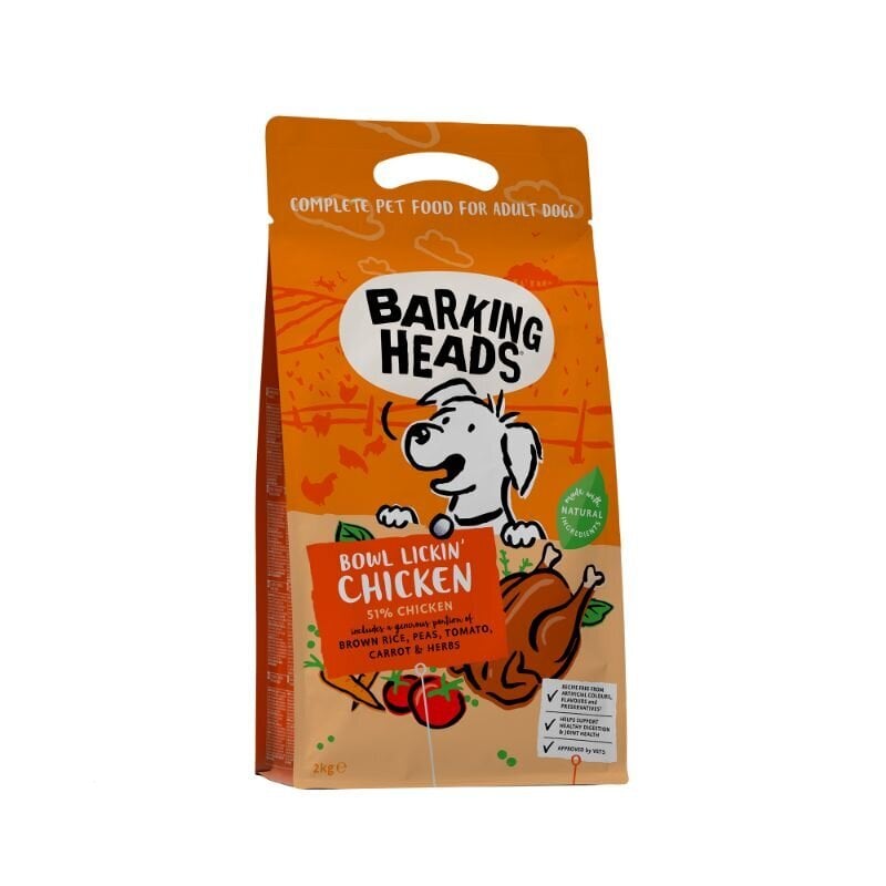 Barking Heads kuivaruoka pienille ja keskikokoisille koirille, kana, 2kg hinta ja tiedot | Koiran kuivaruoka | hobbyhall.fi