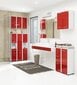 Korkea kylpyhuonekaappi NORE Fin 1781, valkoinen/punainen hinta ja tiedot | Kylpyhuonekaapit | hobbyhall.fi