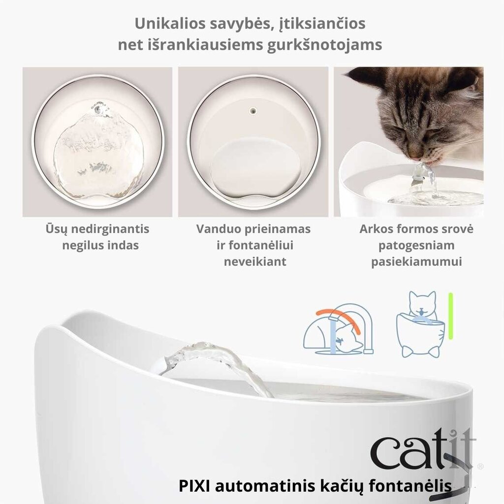 Catit lemmikkien suihkulähde Pixi, 2,5 l hinta ja tiedot | Ruokakupit ja ruokintatarvikkeet | hobbyhall.fi
