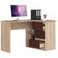 NORE B16 työpöytä, oikeanpuoleinen, tammi/tummanruskea hinta ja tiedot | Tietokonepöydät ja työpöydät | hobbyhall.fi