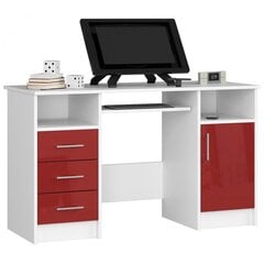 NORE Ana työpöytä, valkoinen/punainen hinta ja tiedot | Tietokonepöydät ja työpöydät | hobbyhall.fi