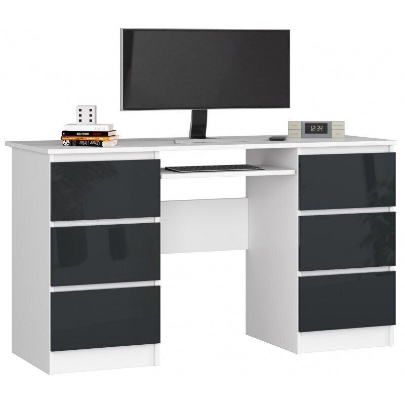 NORE A11 työpöytä, valkoinen/tummanharmaa hinta ja tiedot | Tietokonepöydät ja työpöydät | hobbyhall.fi