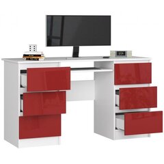 NORE A11 työpöytä, valkoinen/punainen hinta ja tiedot | Tietokonepöydät ja työpöydät | hobbyhall.fi