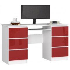 NORE A11 työpöytä, valkoinen/punainen hinta ja tiedot | Tietokonepöydät ja työpöydät | hobbyhall.fi