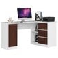 NORE B20 työpöytä, oikeanpuoleinen, valkoinen/tummanruskea hinta ja tiedot | Tietokonepöydät ja työpöydät | hobbyhall.fi