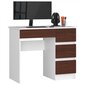 NORE A7 työpöytä, oikeanpuoleinen, valkoinen/tummanruskea hinta ja tiedot | Tietokonepöydät ja työpöydät | hobbyhall.fi