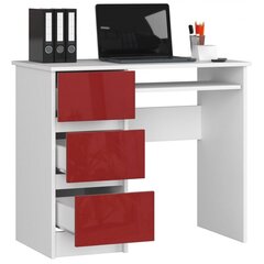 NORE A6 työpöytä, vasemmanpuoleinen, valkoinen/punainen hinta ja tiedot | Tietokonepöydät ja työpöydät | hobbyhall.fi